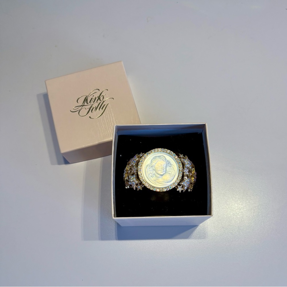 Kirks Folly vintage cameo cuff bracelet
